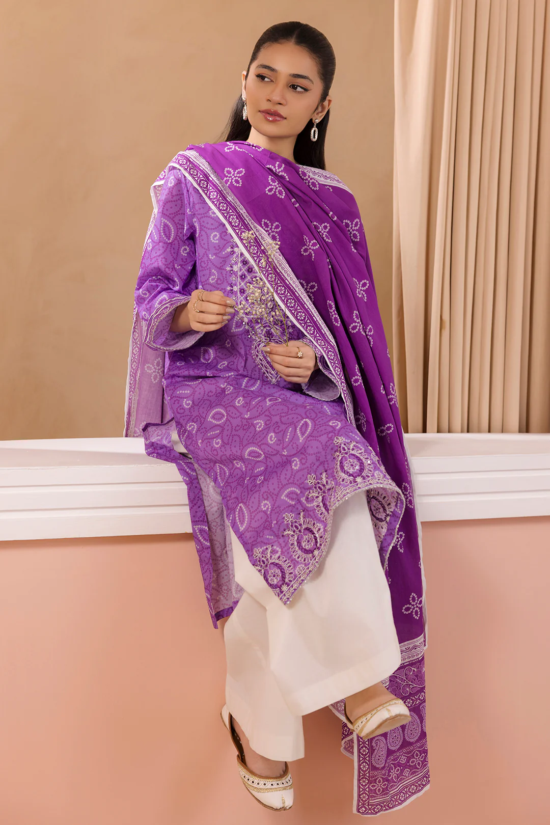 Embroidered Kurta Dupatta - 3212 - Image 10