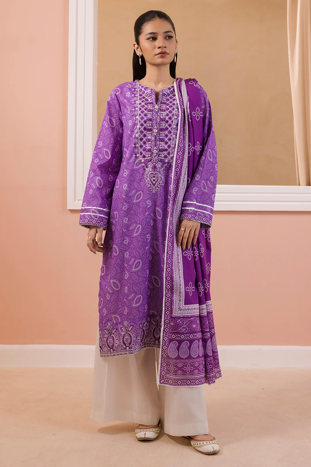 Embroidered Kurta Dupatta - 3212 - Image 2
