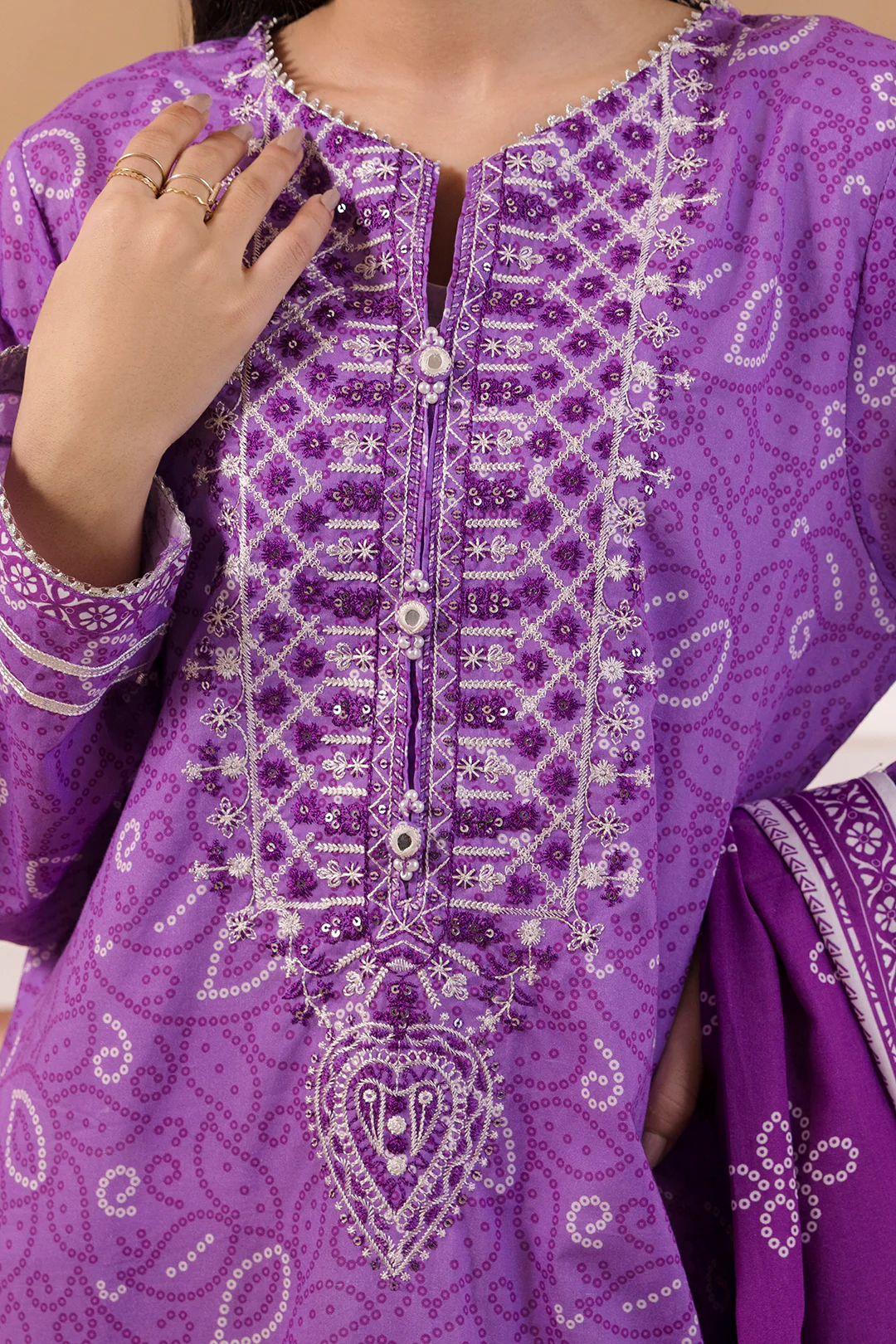 Embroidered Kurta Dupatta - 3212 - Image 6