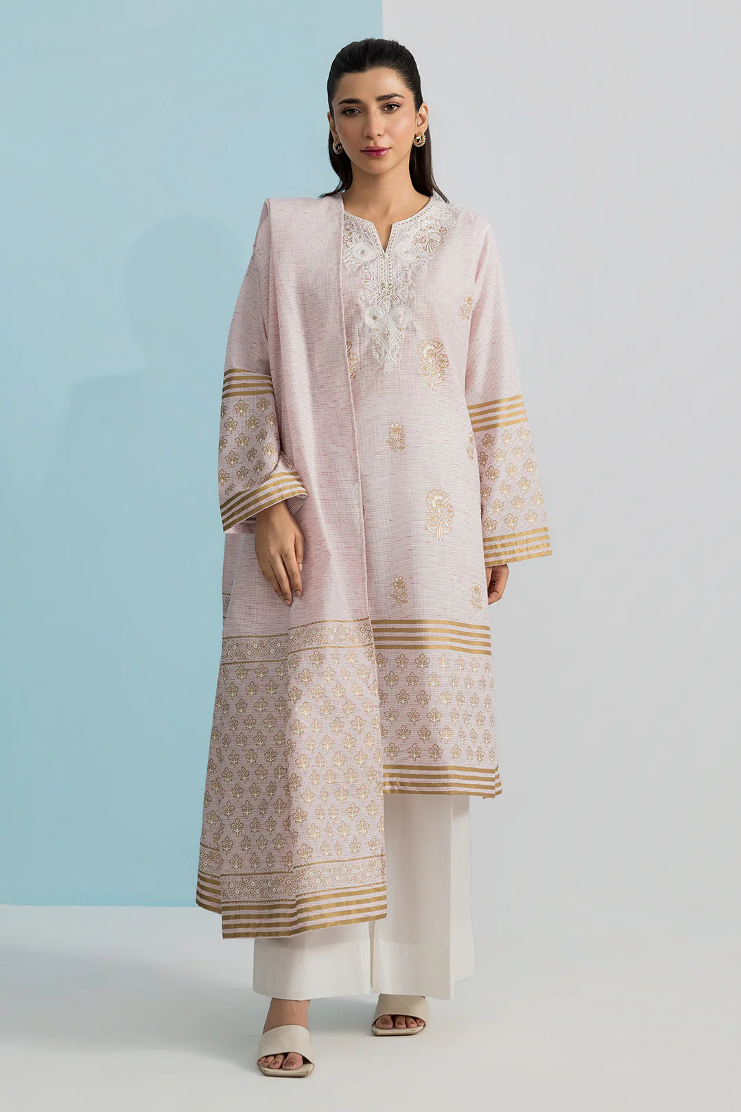Embroidered Kurta Dupatta - 2506 - Image 4