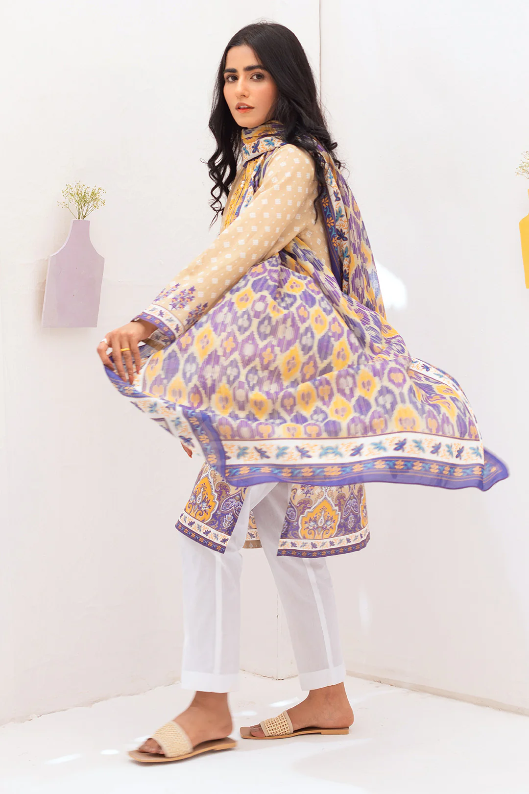 Embroidered Kurta Dupatta - 0353 - Image 3