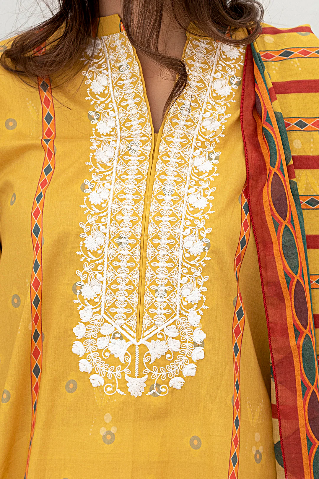 Embroidered  Kurta Dupatta - 0497 - Image 4