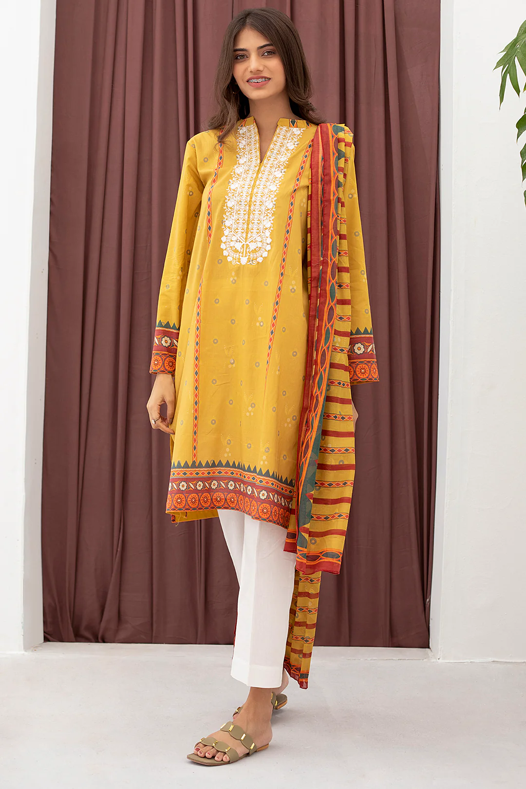 Embroidered  Kurta Dupatta - 0497 - Image 5