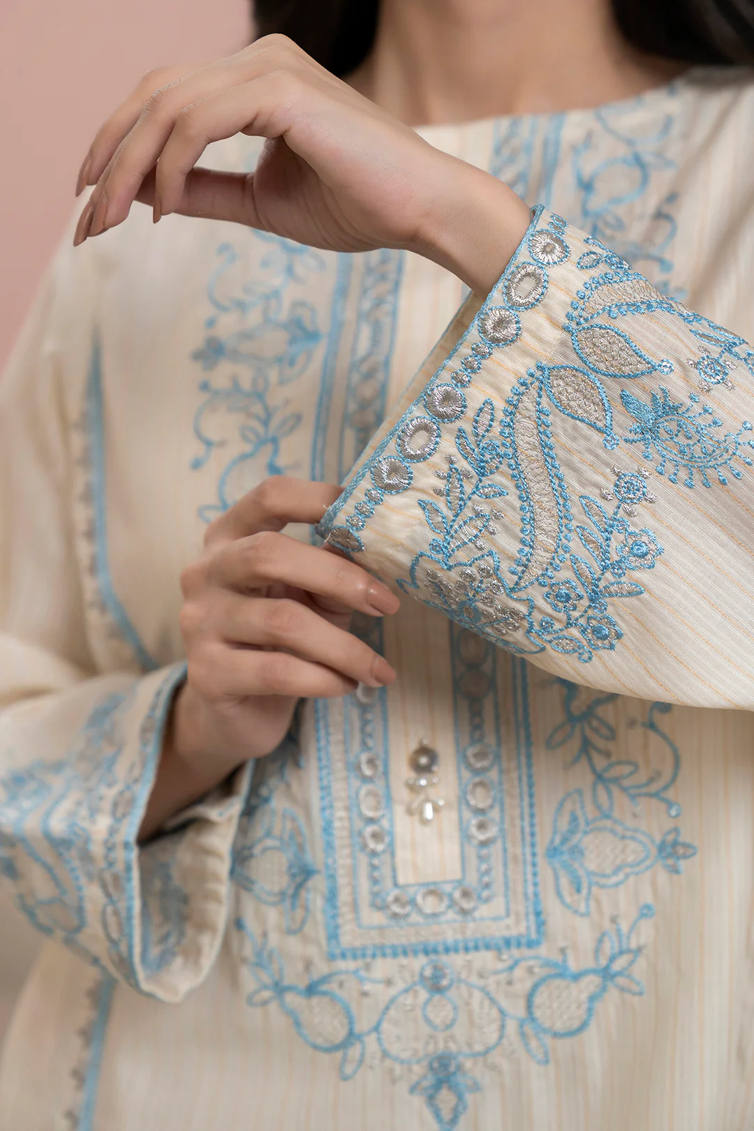 Embroidered Kurta Dupatta - 0974 - Image 8