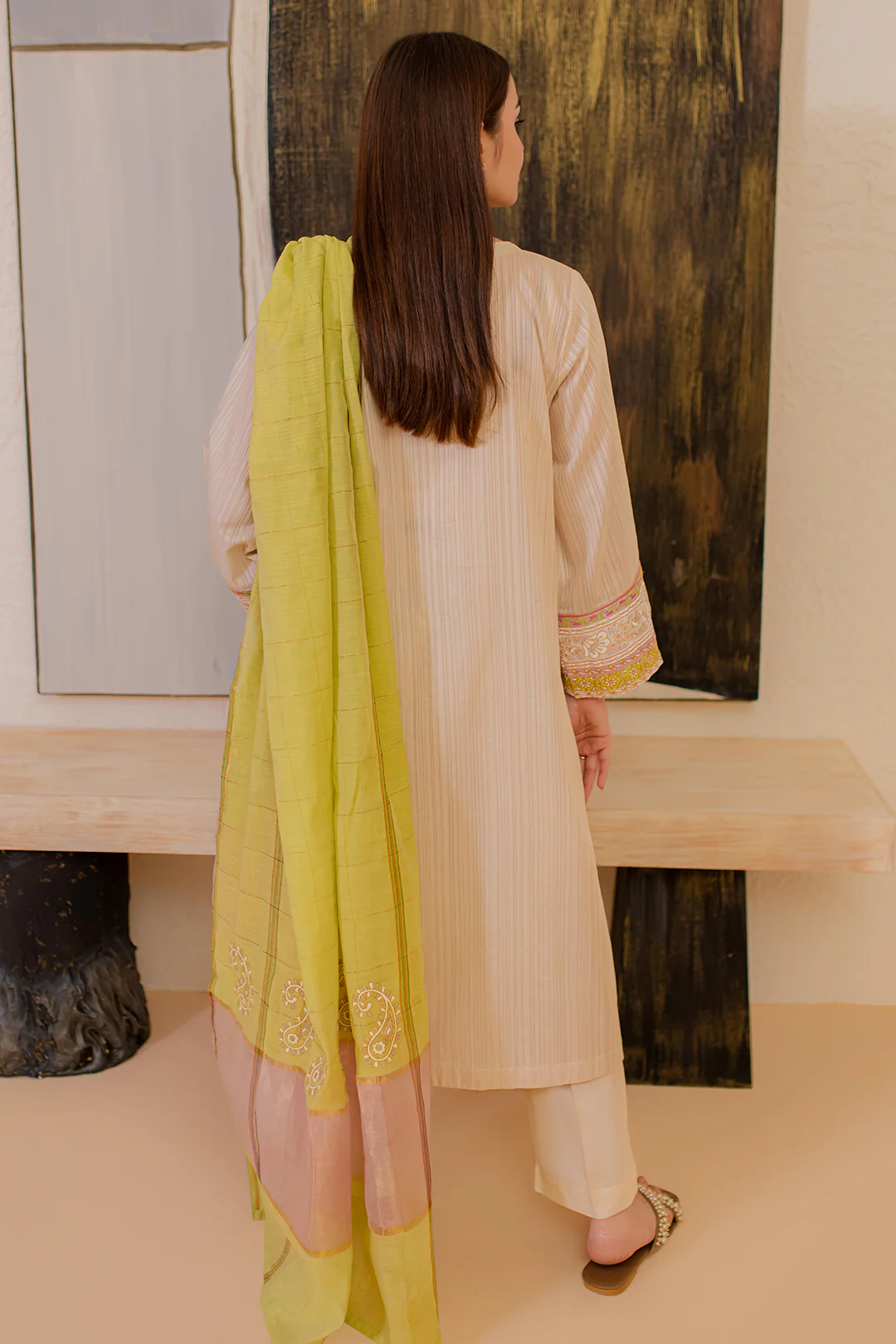 Embroidered Kurta Dupatta - 1094 - Image 6