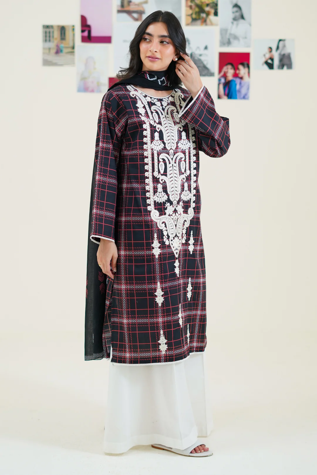 Embroidered Kurta Dupatta - 1900 - Image 2