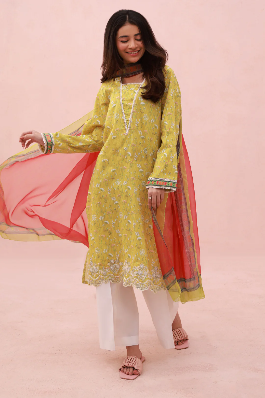Embroidered Kurta Dupatta - 1905 - Image 3