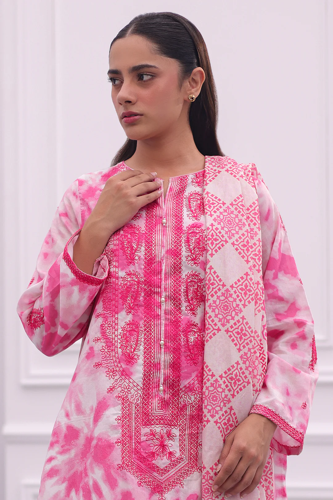 Embroidered Kurta Dupatta - 2071 - Image 2
