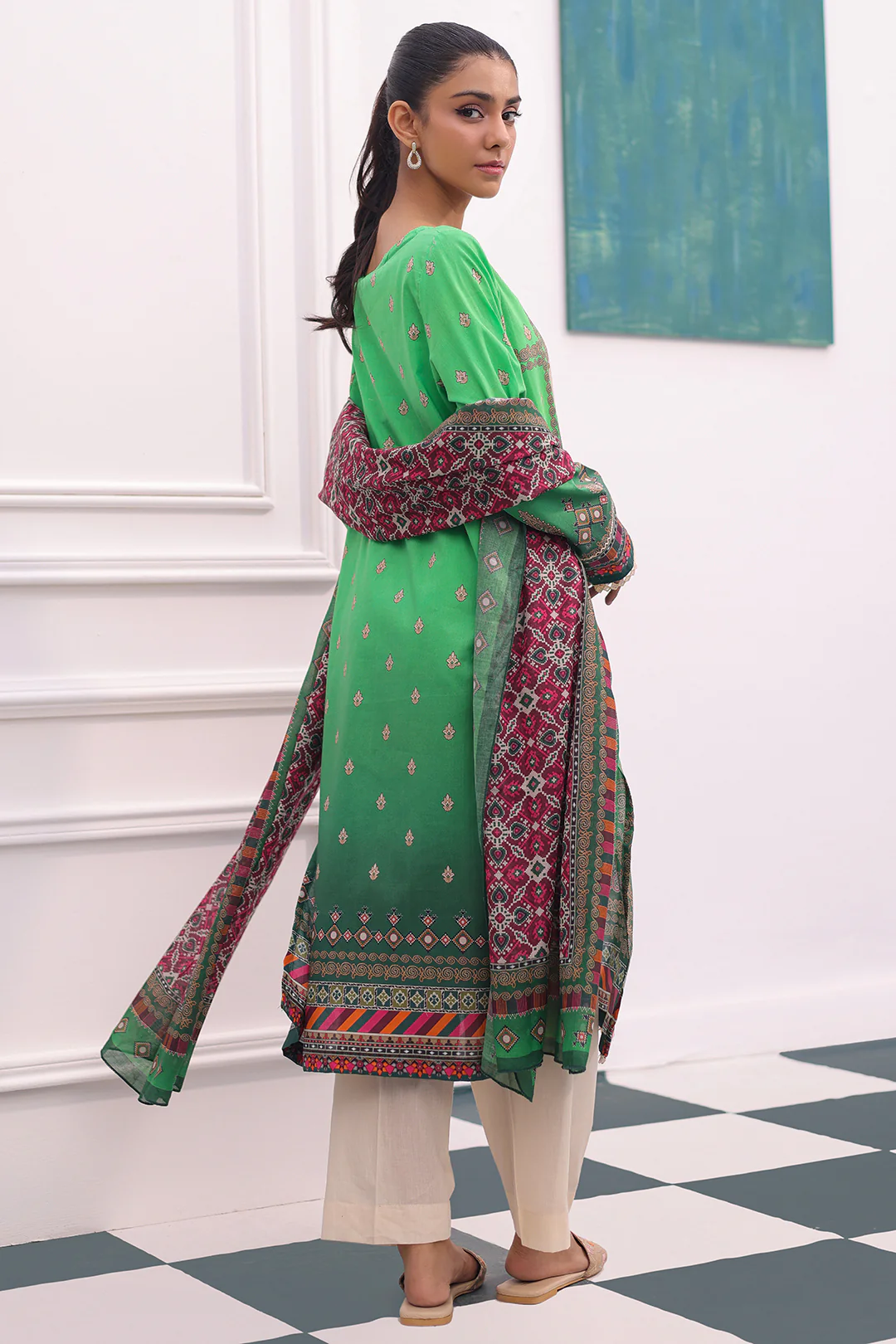 Embroidered Kurta Dupatta - 2072 - Image 5