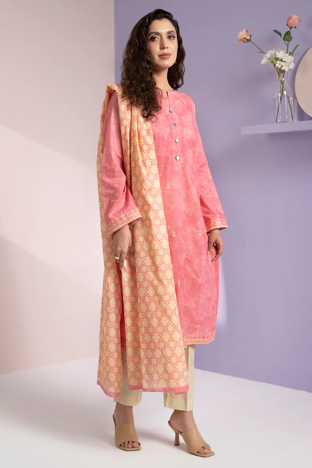 Embroidered Kurta Dupatta - 1431 - Image 5