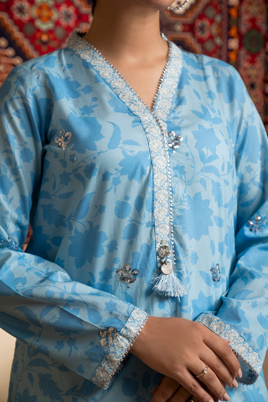 Embroidered Kurta Dupatta - 1609 - Image 3
