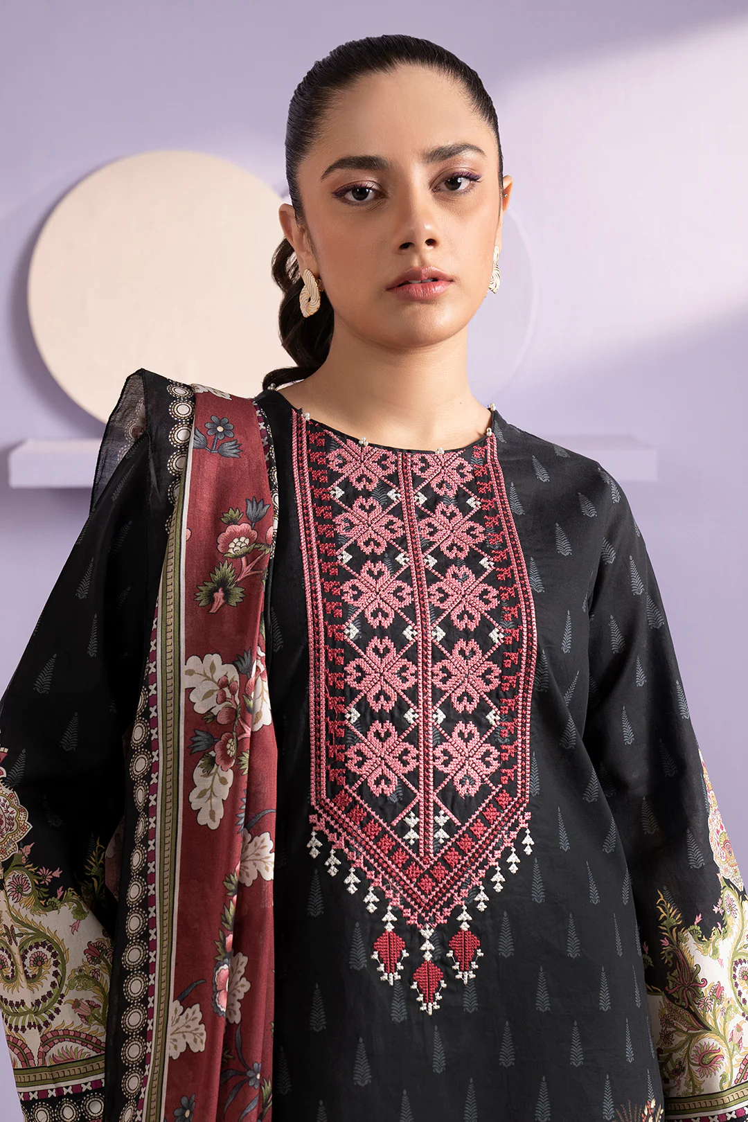 Embroidered Kurta Dupatta - 1669