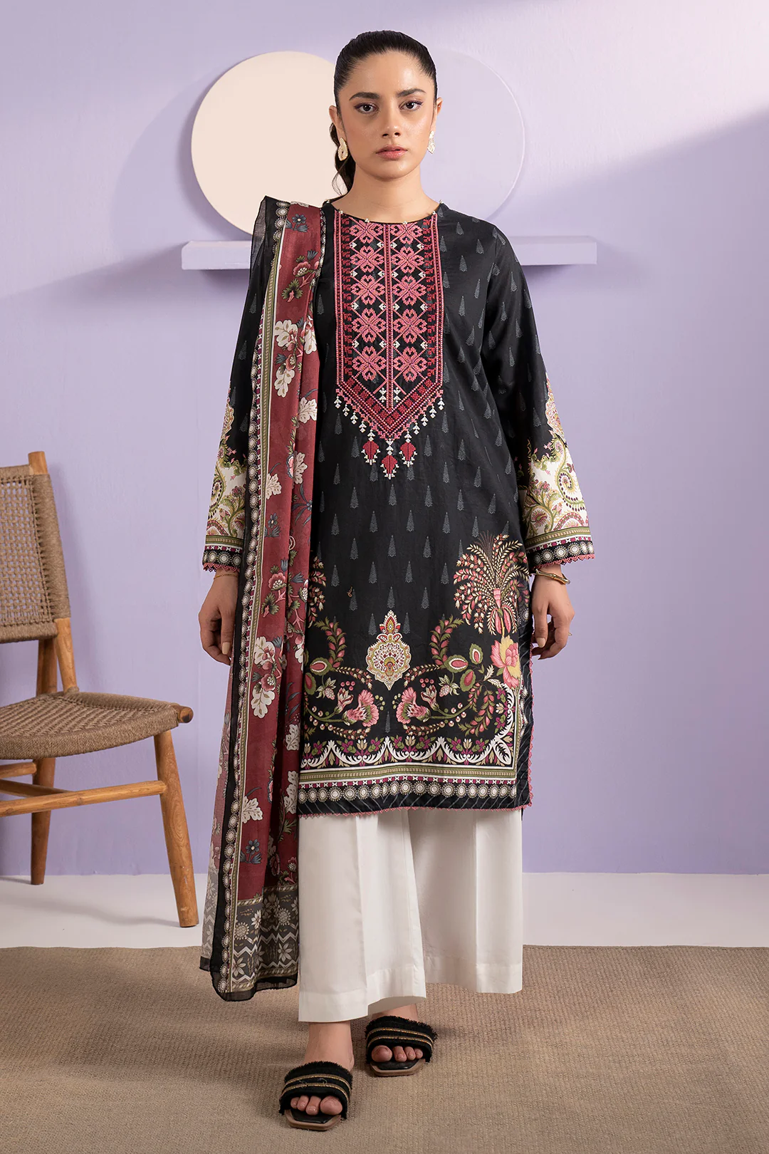 Embroidered Kurta Dupatta - 1669 - Image 2