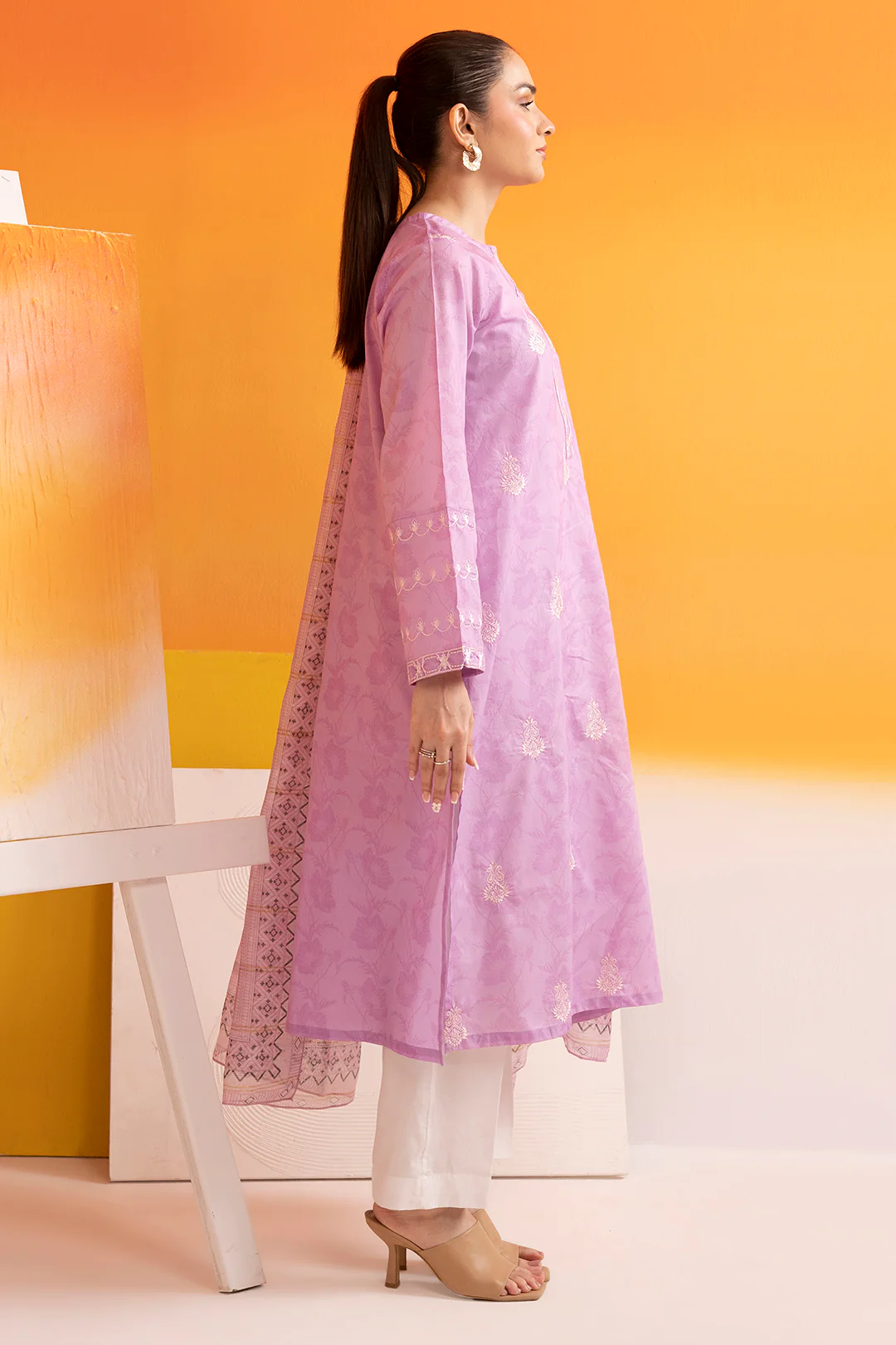 Embroidered Kurta Dupatta - 1670 - Image 8