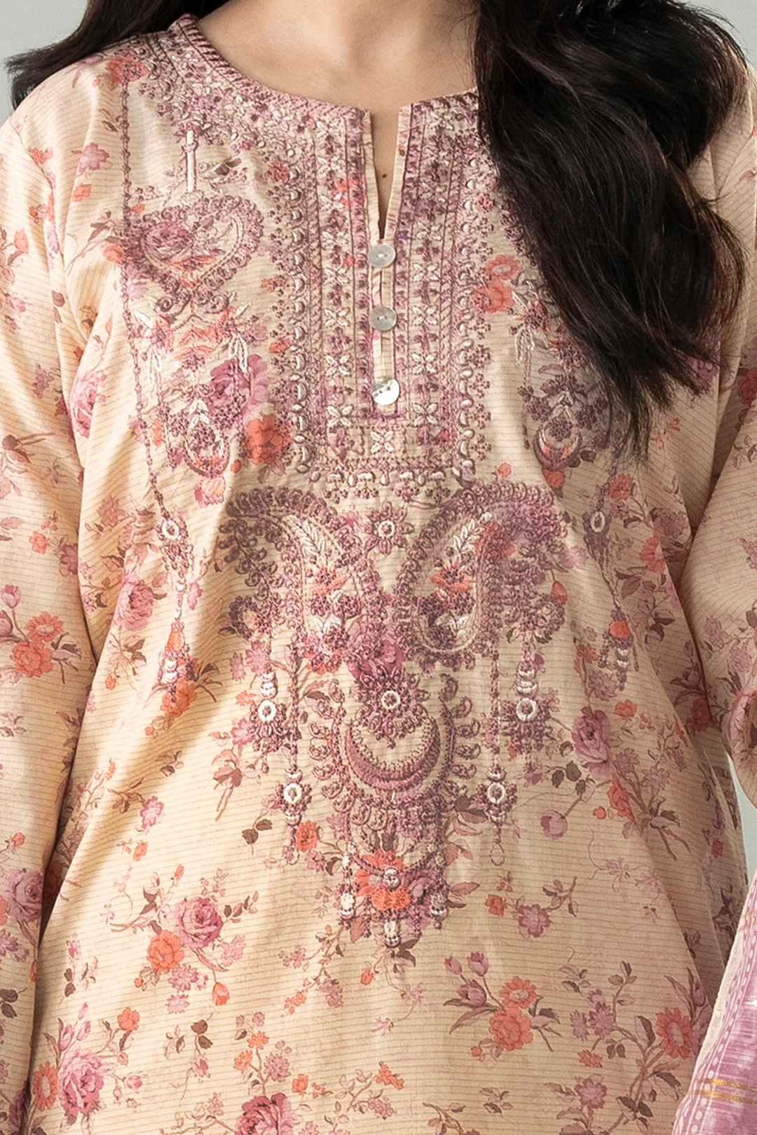 Embroidered Kurta Dupatta - 1672 - Image 3