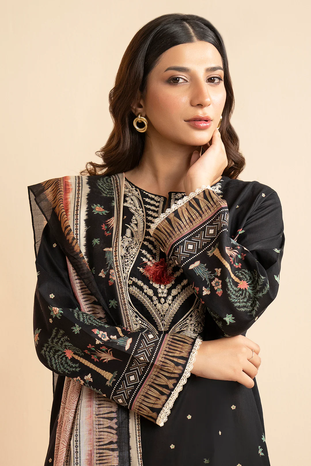 Embroidered Kurta Dupatta - 1808 - Image 2
