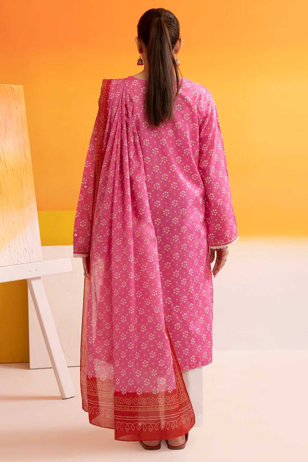 Embroidered Kurta Dupatta - 1809 - Image 9