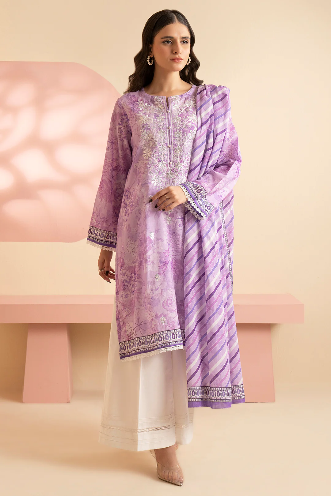 Embroidered Kurta Dupatta - 1850 - Image 2