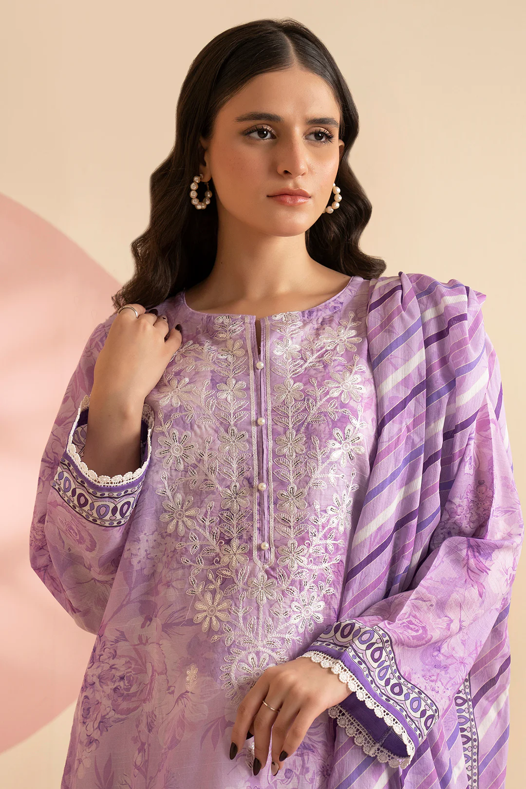 Embroidered Kurta Dupatta - 1850 - Image 3