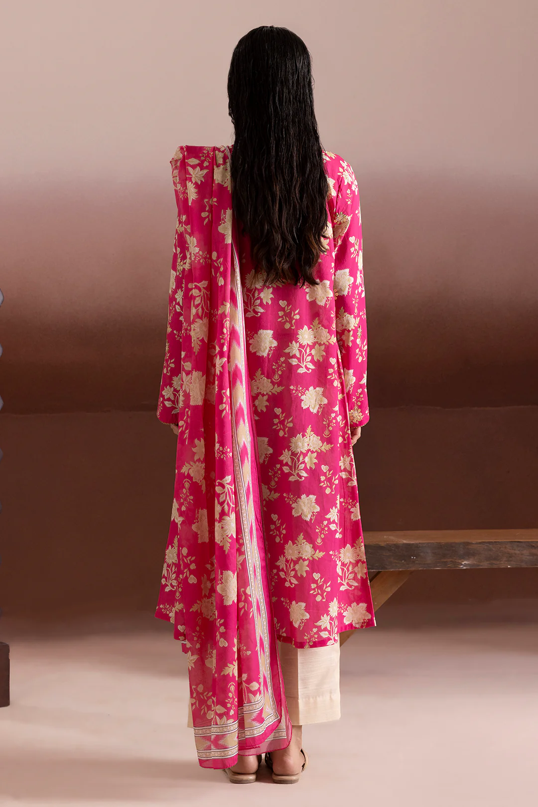 Embroidered Kurta Dupatta - 1969 - Image 9