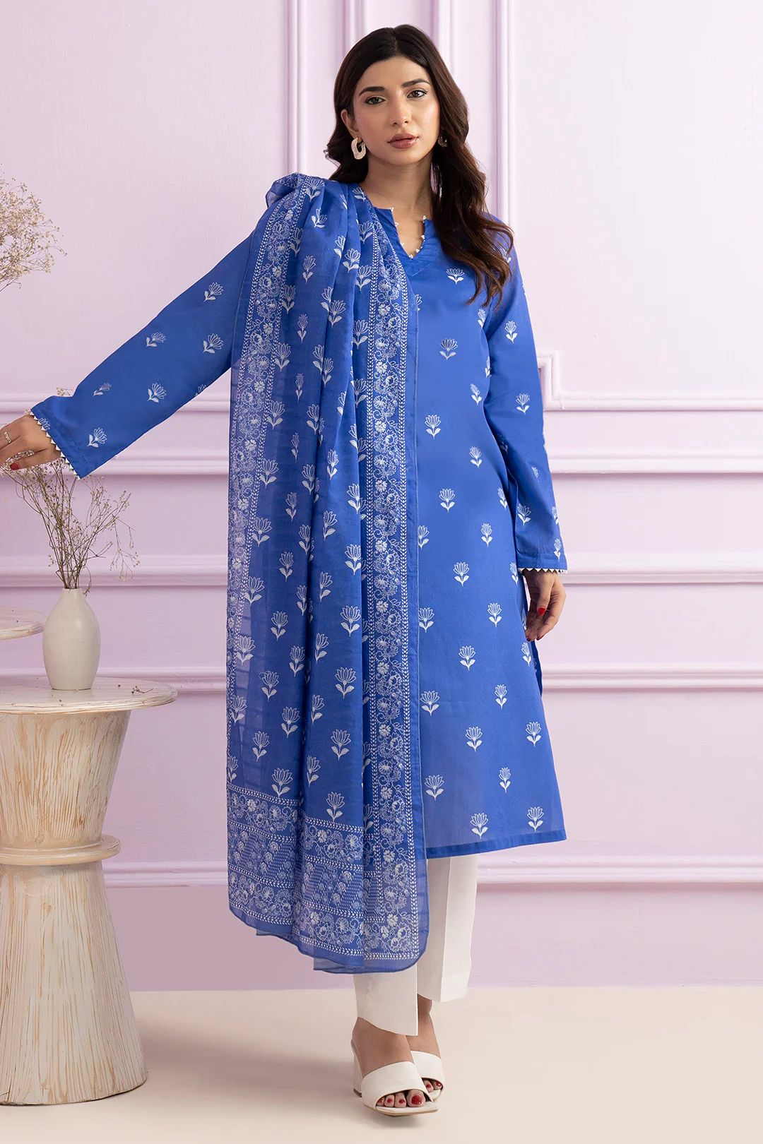 Embroidered Kurta Dupatta - 2040 - Image 2