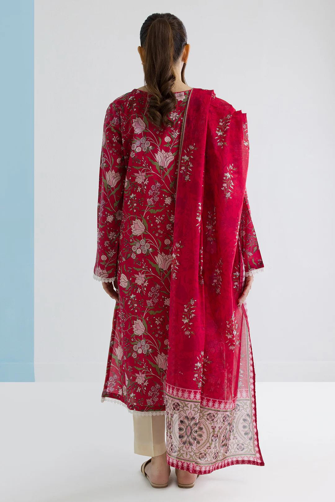 Embroidered Kurta Dupatta - 2041 - Image 5