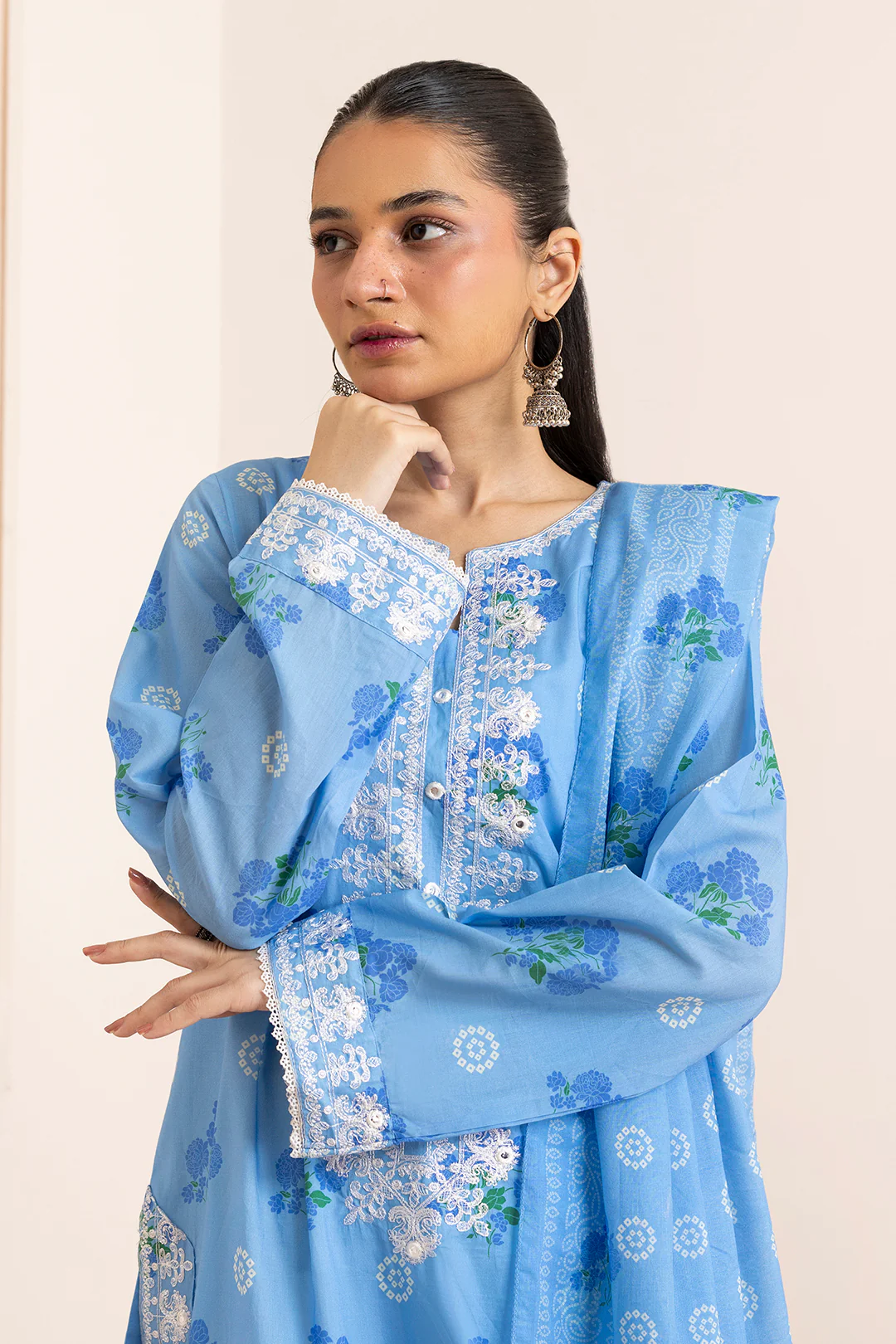 Embroidered Kurta Dupatta - 2232