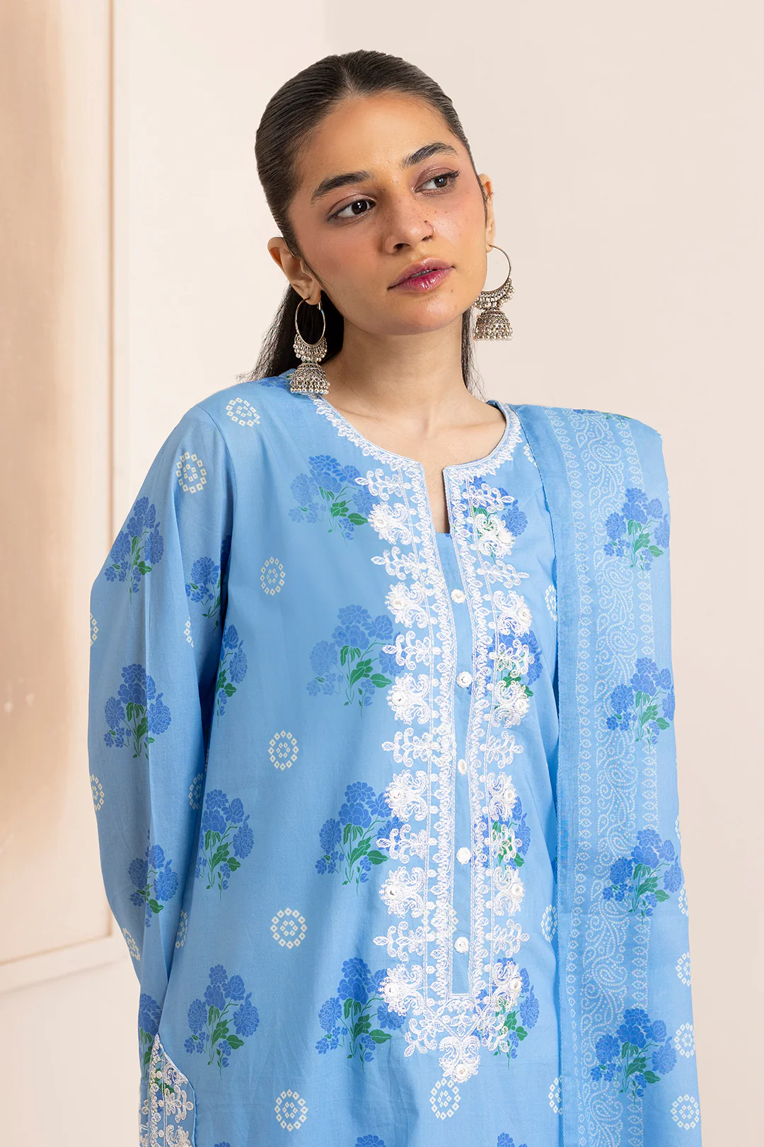 Embroidered Kurta Dupatta - 2232 - Image 3