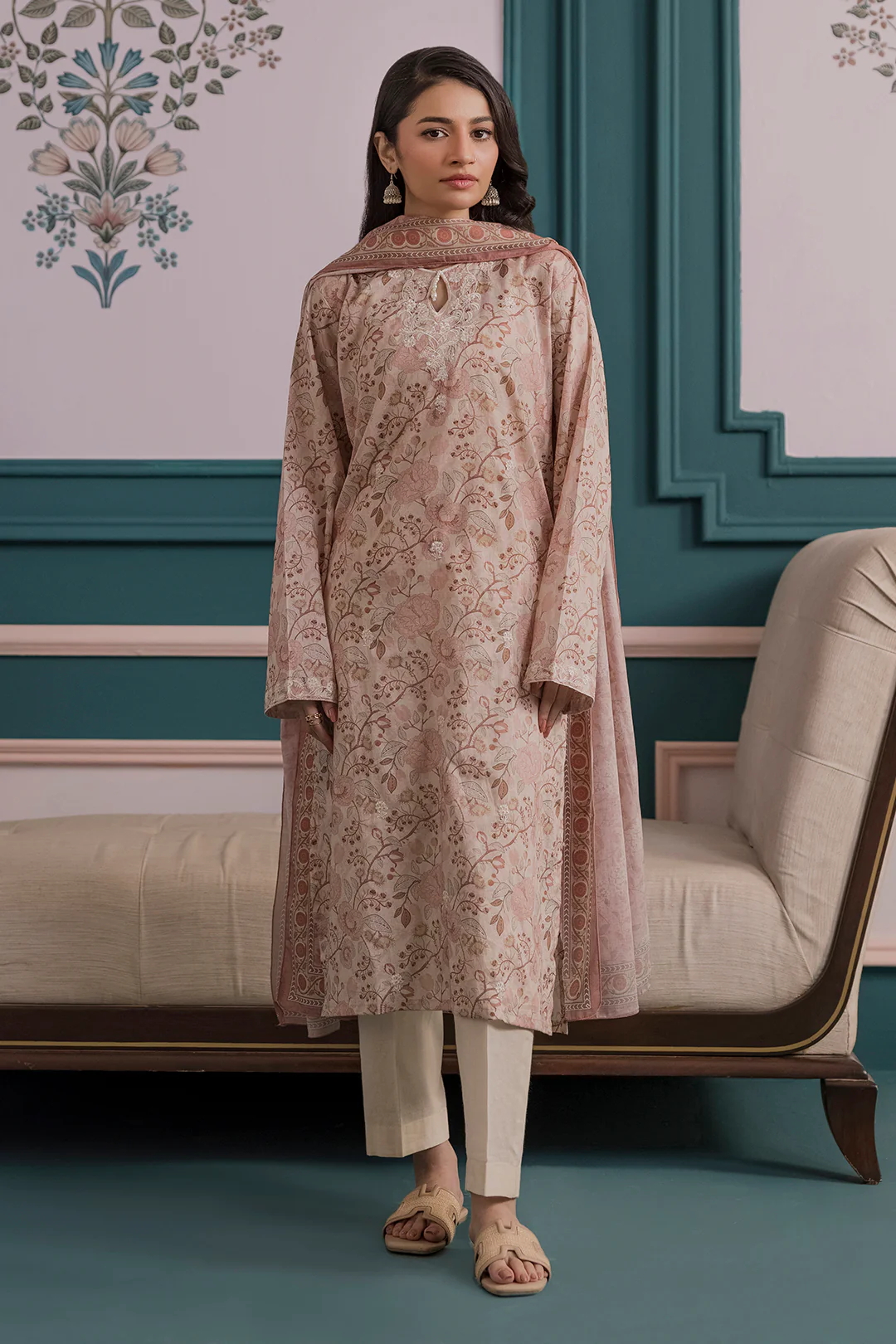 Embroidered Kurta Dupatta - 2130 - Image 4
