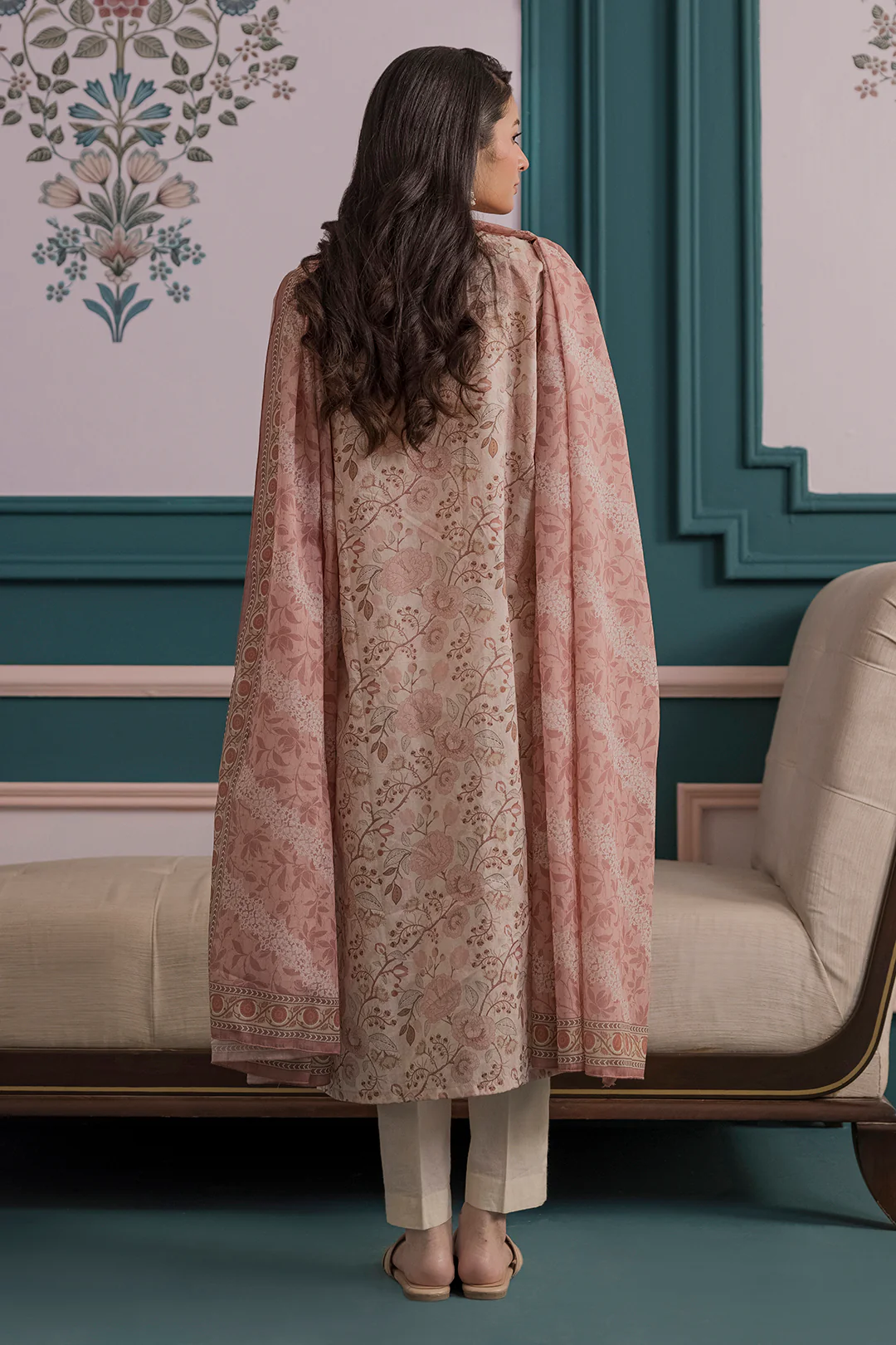 Embroidered Kurta Dupatta - 2130 - Image 7