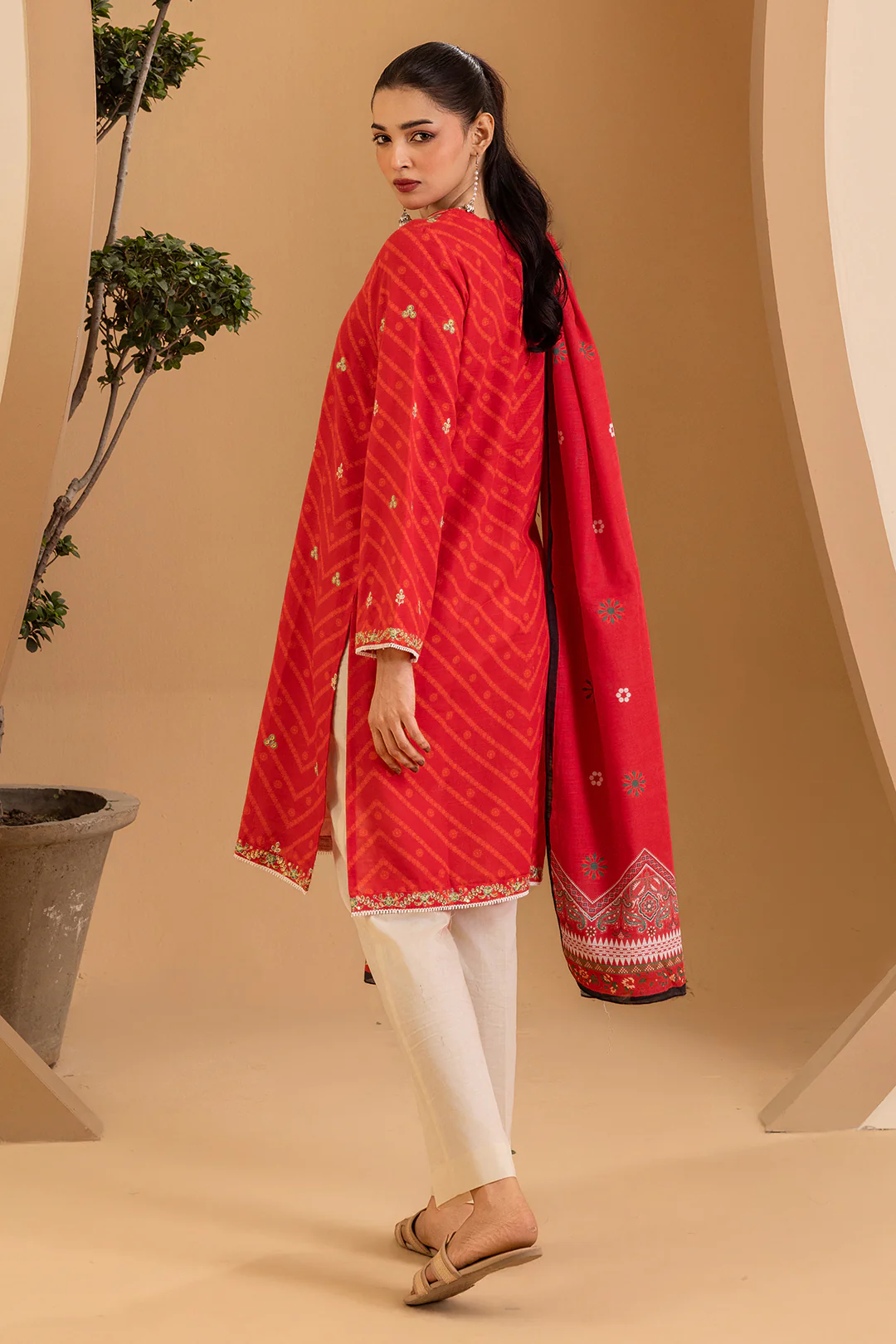 Embroidered Kurta Dupatta - 3111 - Image 7