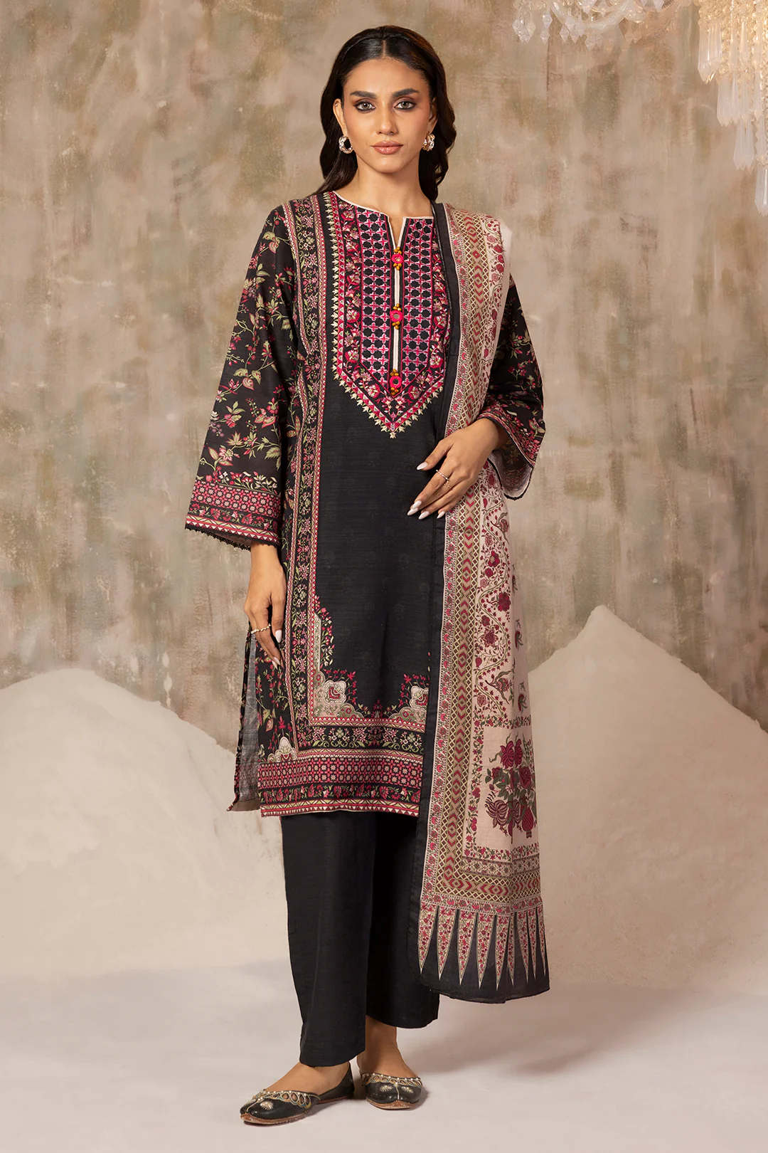 Embroidered Kurta Dupatta - 3146 - Image 3