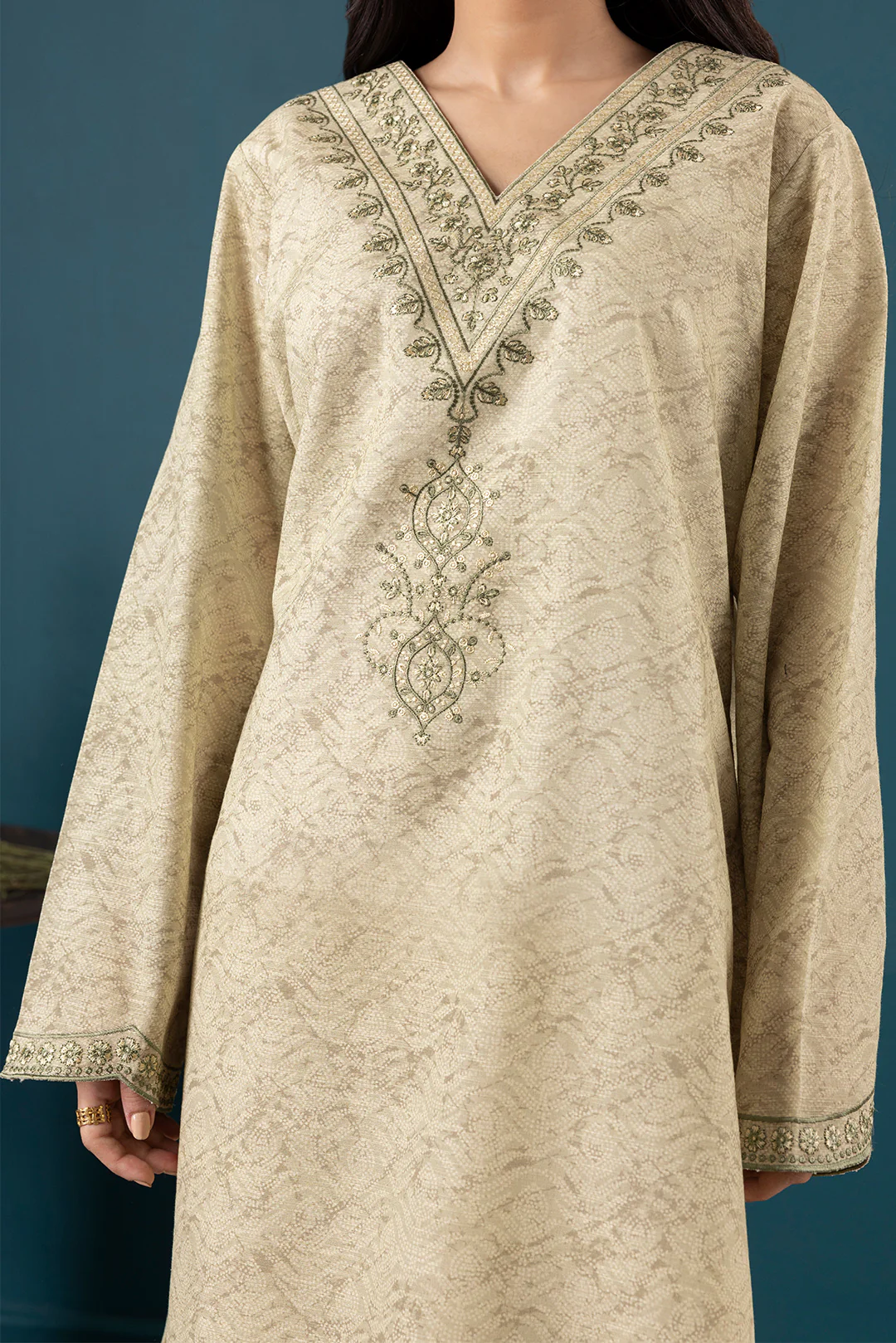 Embroidered Kurta Dupatta - 2692 - Image 7