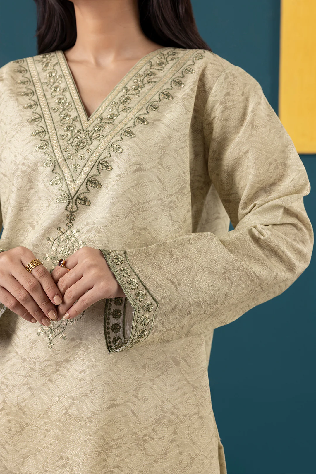 Embroidered Kurta Dupatta - 2692 - Image 8