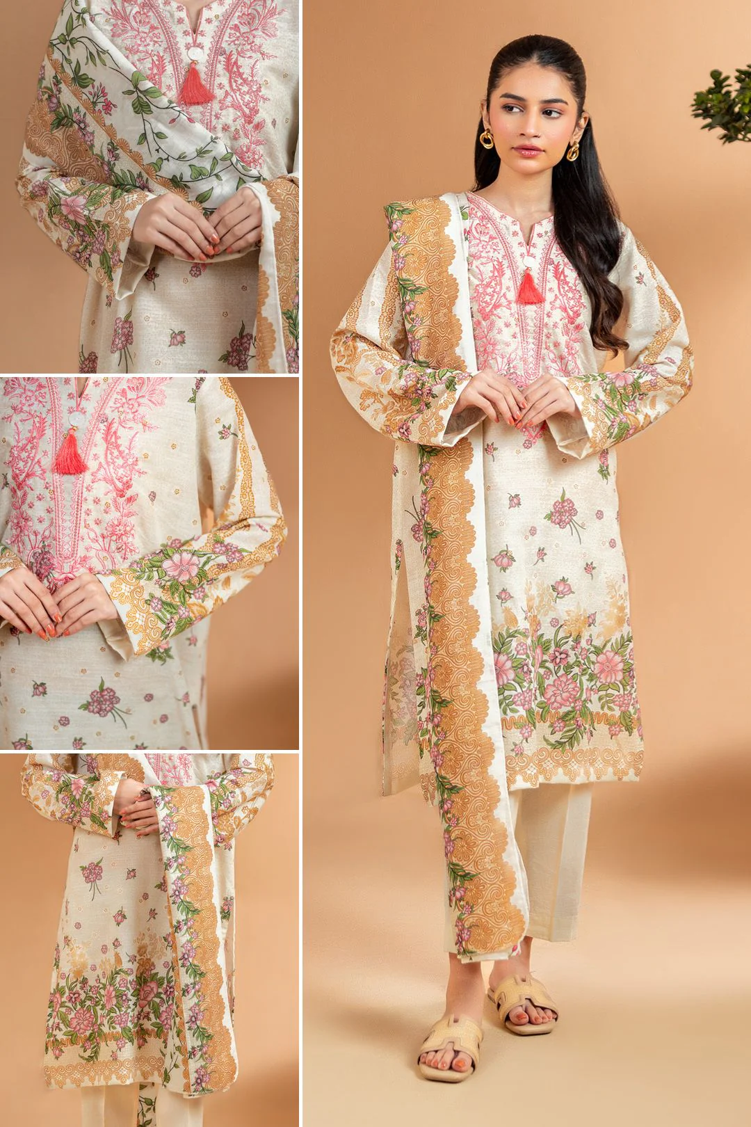 Embroidered Kurta Dupatta - 2773 - Image 8