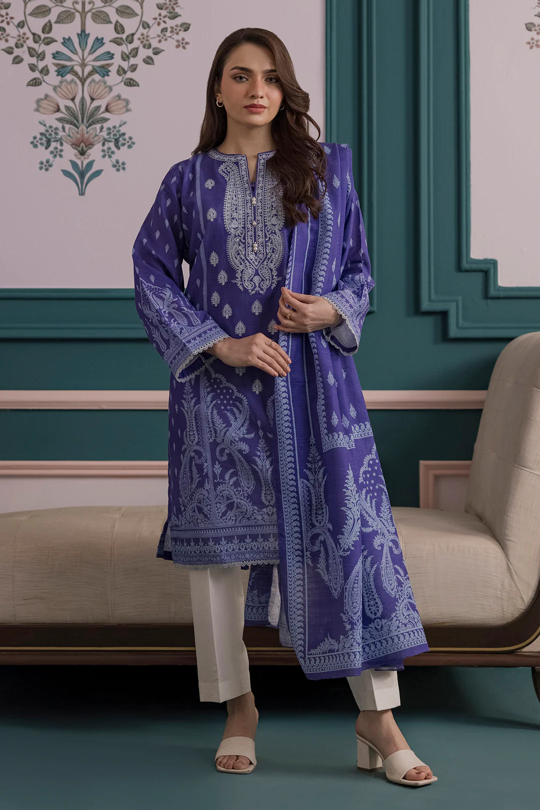 Embroidered Kurta Dupatta - 2857 - Image 2