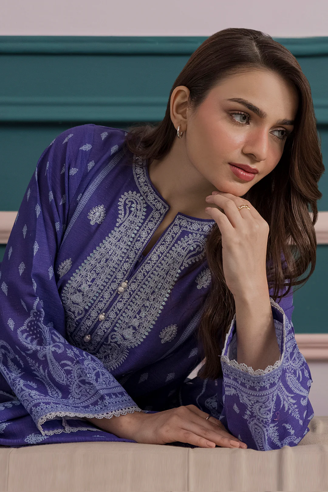 Embroidered Kurta Dupatta - 2857 - Image 4