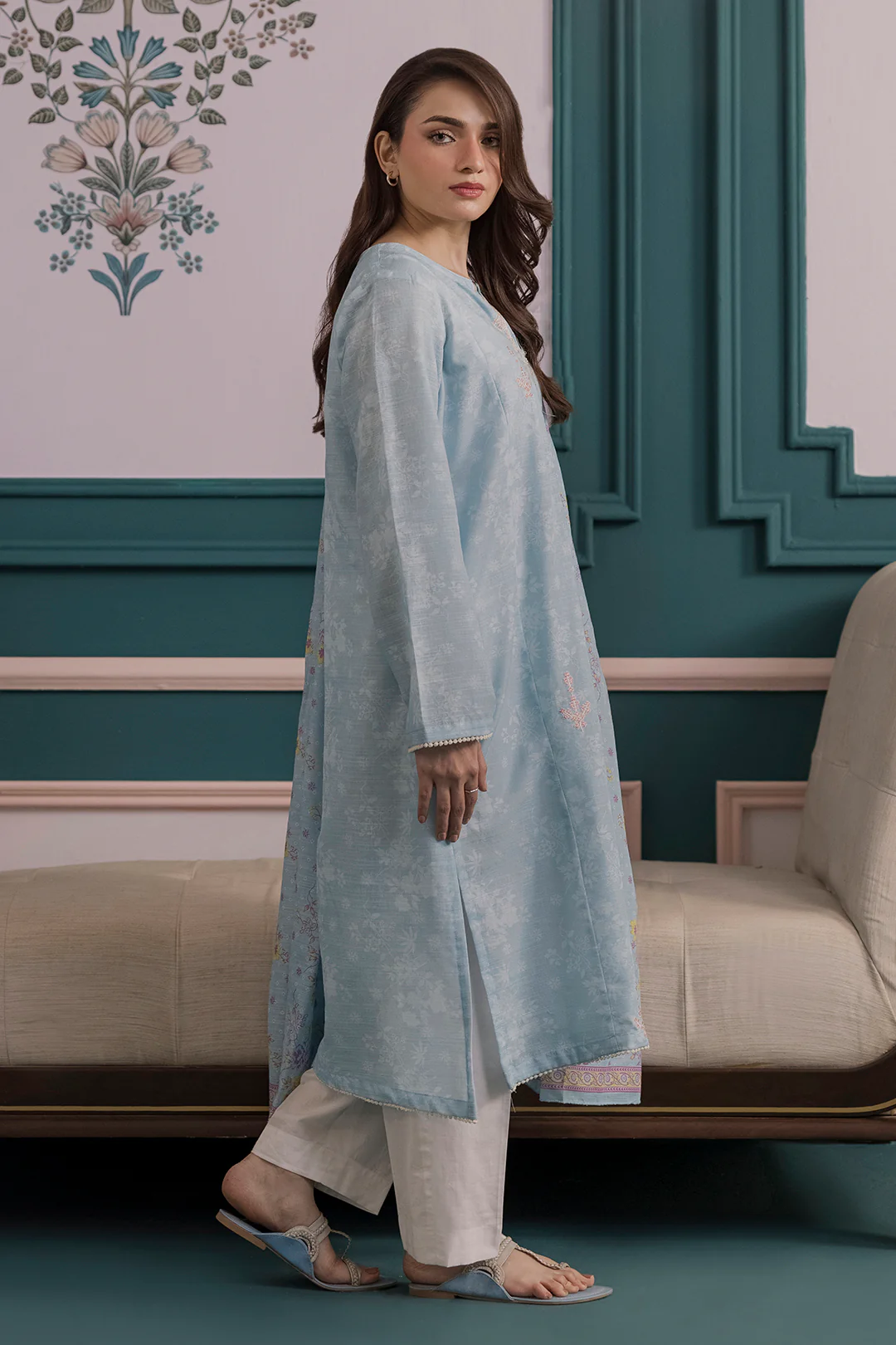 Embroidered Kurta Dupatta - 2858 - Image 5