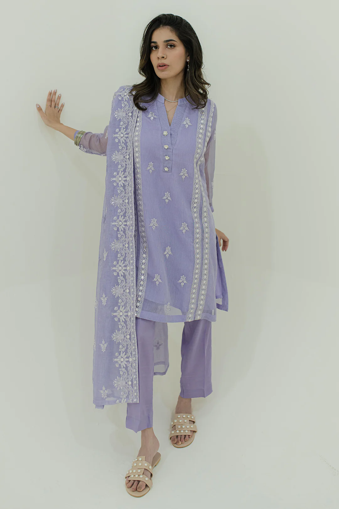 Embroidered Kurta Dupatta - 3237 - Image 2