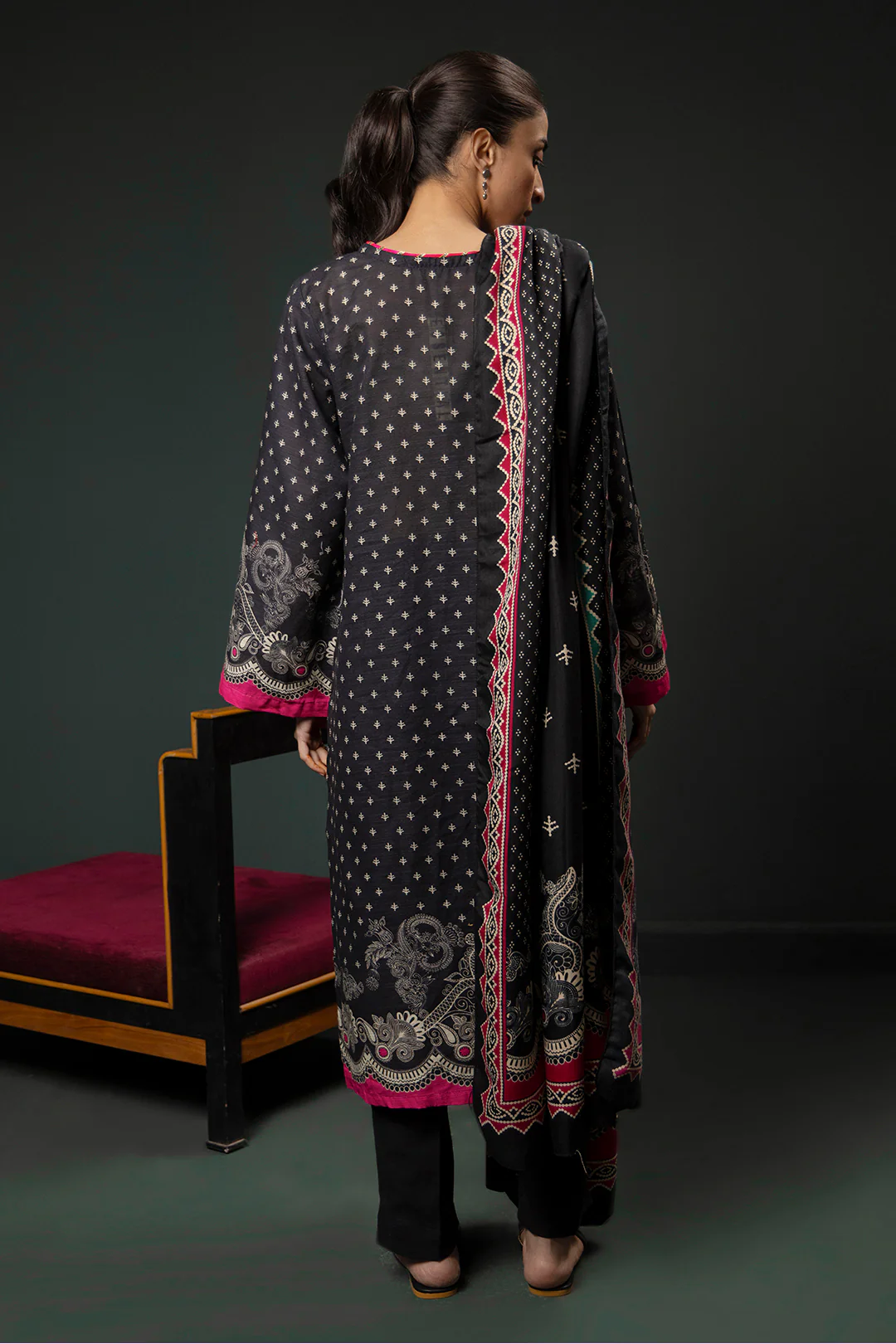 Kurta Shawl Trouser - 3008 - Image 8
