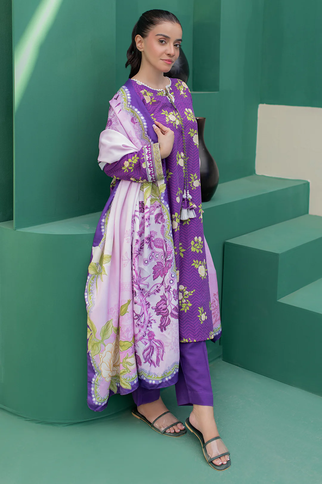 Kurta Shawl Trouser - 3010 - Image 6