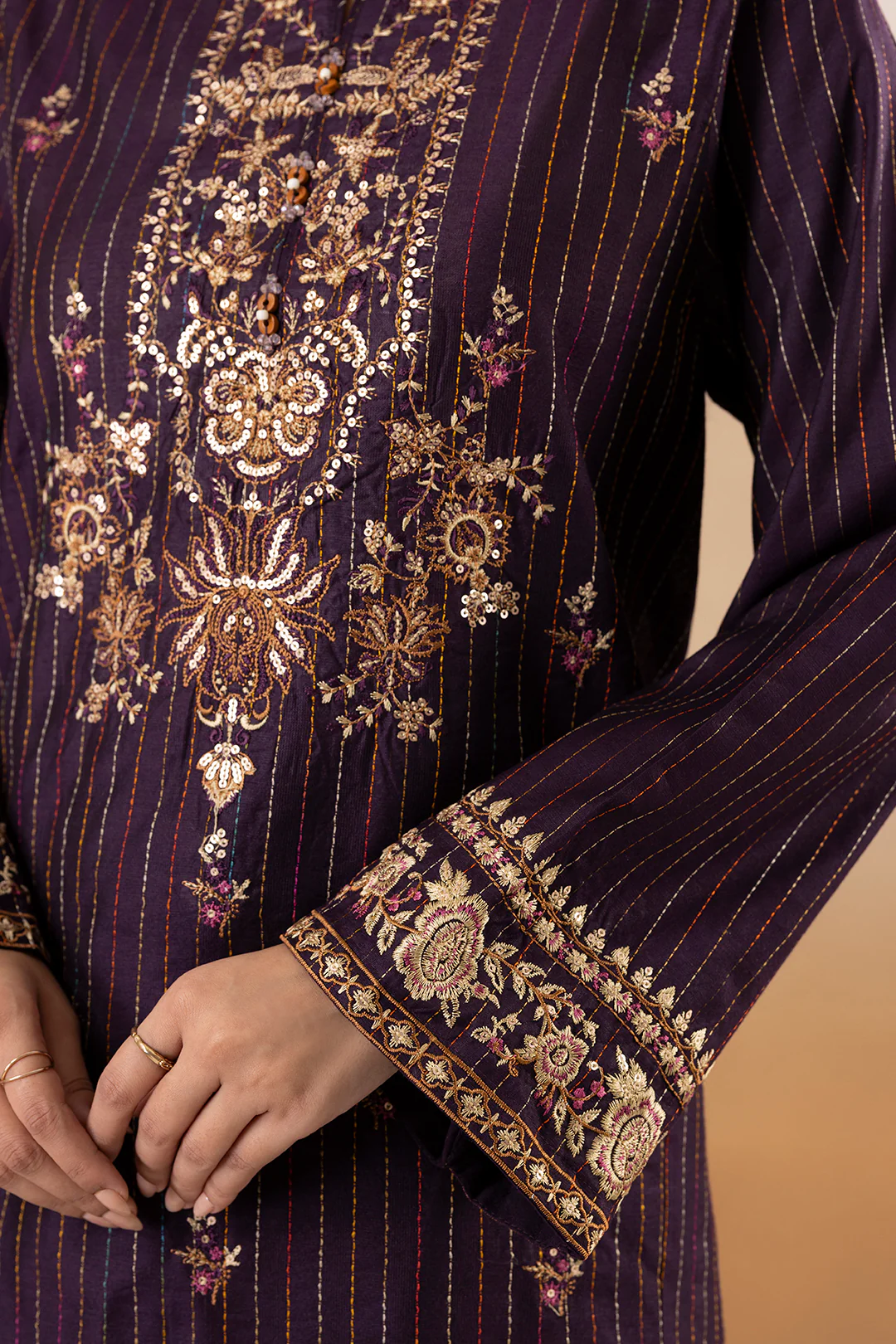 Embroidered Kurta Shawl Trouser - 3393 - Image 5