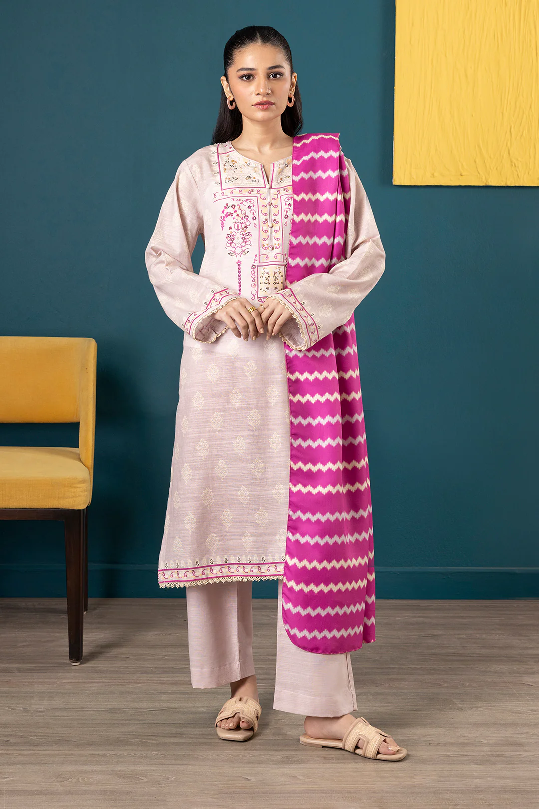 Kurta Shawl Trouser - 2706