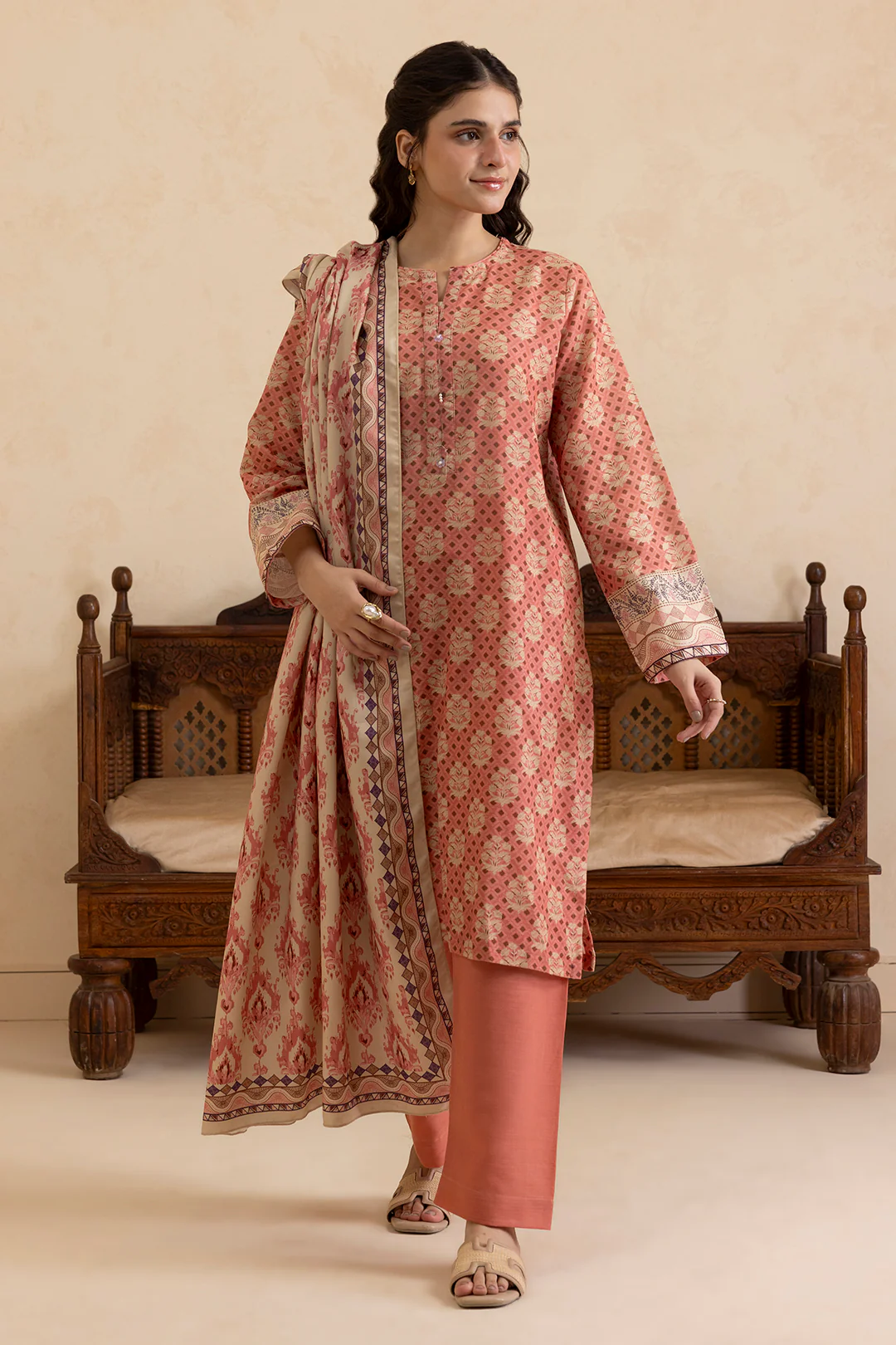 Kurta Shawl Trouser - 2788 - Image 3