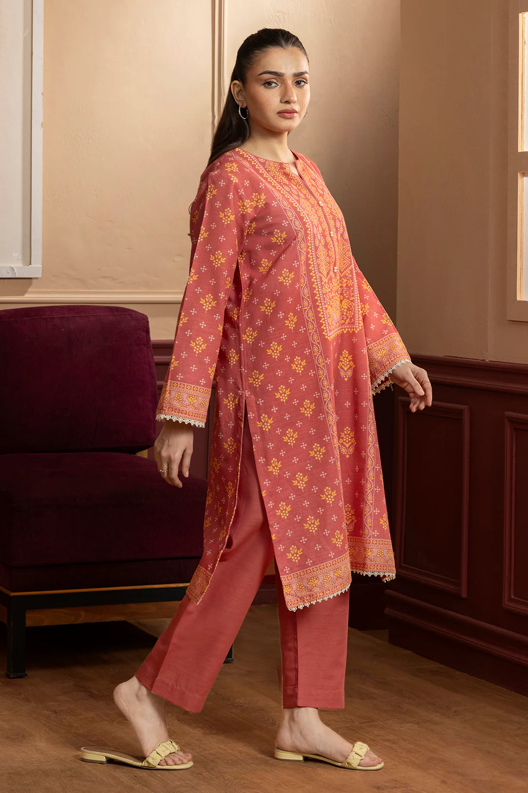 Kurta Shawl Trouser - 2862 - Image 5