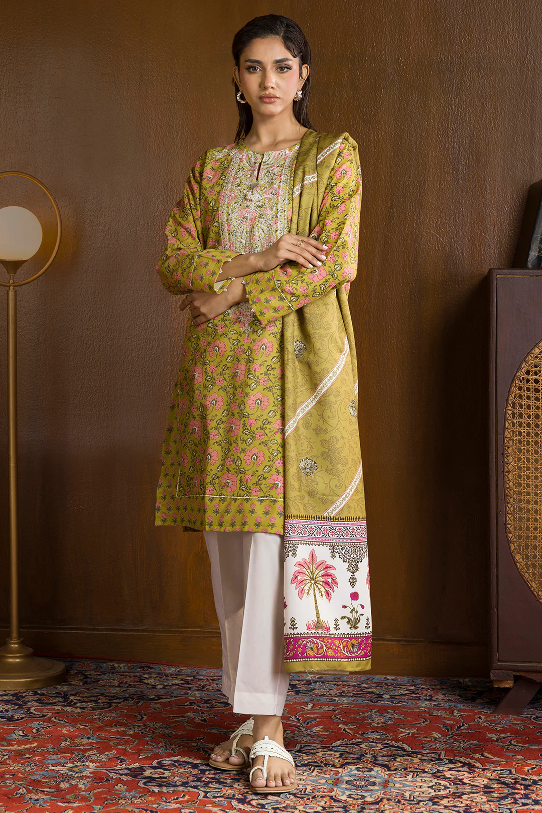 Embroidered Kurta Shawl - 3036 - Image 2