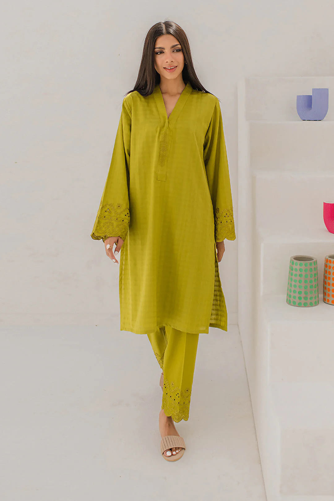 Embroidered Kurta Trouser - 0652 - Image 2