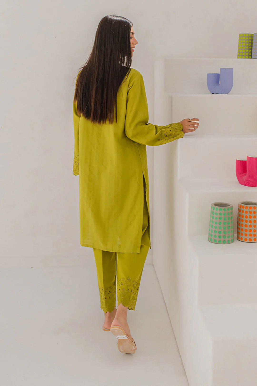 Embroidered Kurta Trouser - 0652 - Image 5