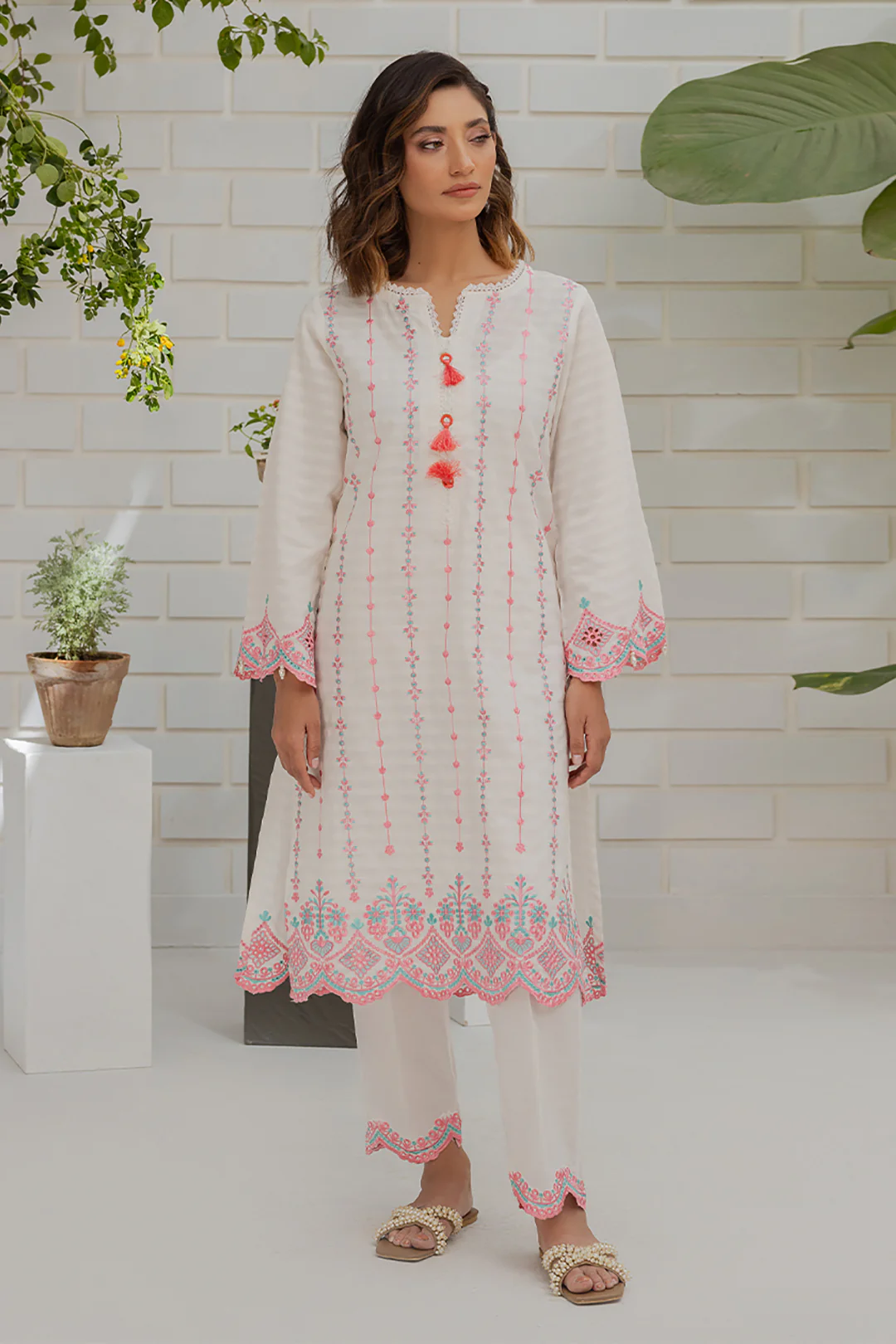 Embroidered Kurta Trouser - 0981 - Image 2