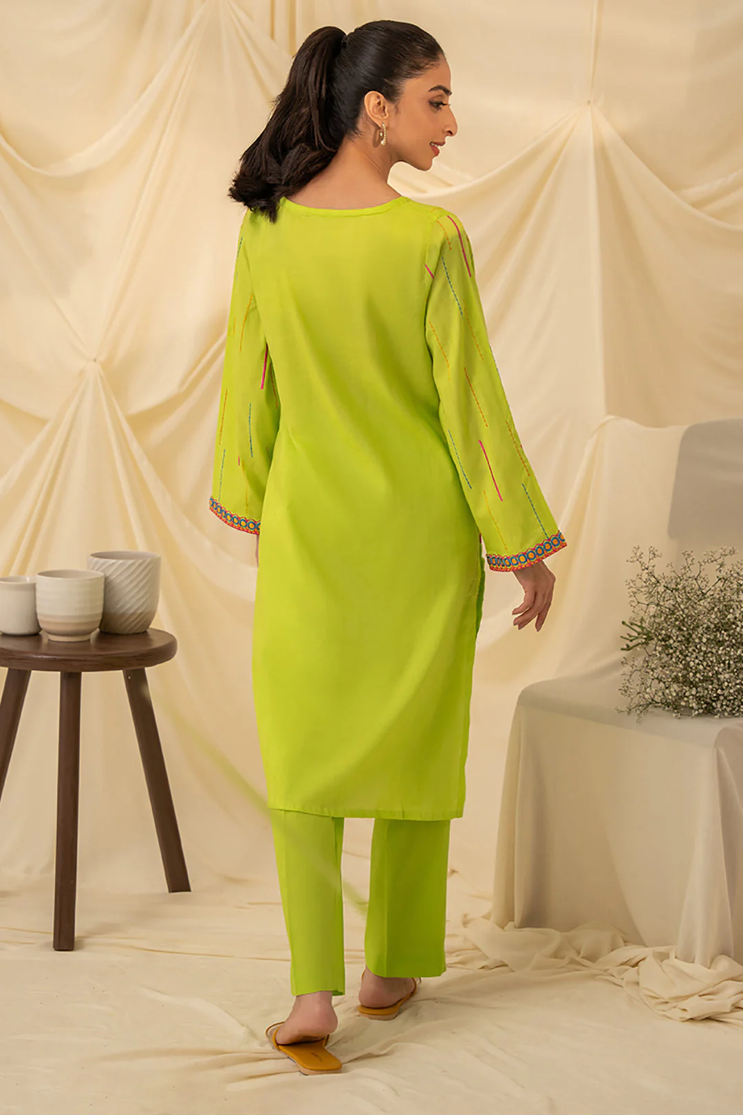 Embroidered Kurta Trouser - 1123 - Image 5